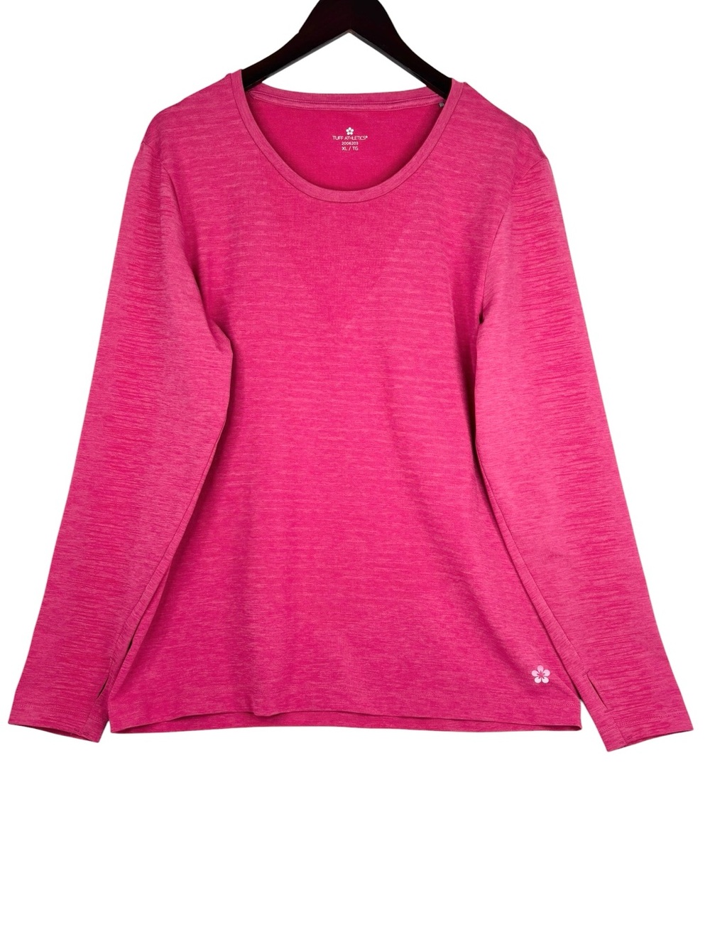 Tuff Athletics Heather Pink Long Sleeve Crew Neck Activewear Long Sleeve XL